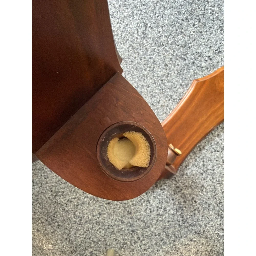 Vintage Wood Wall Sconce Pair Amber Glass Hurricane Candle Holders Mid Century